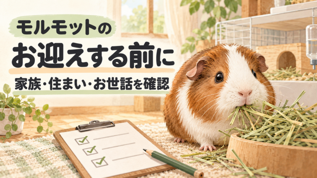 お迎えする前にを紹介するモルモットのイラスト