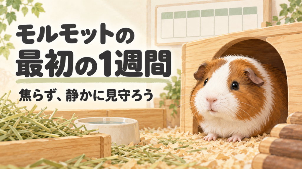 最初の1週間を紹介するモルモットのイラスト
